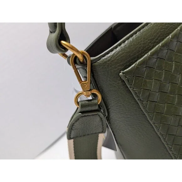 Style & Co Mini Woven Bucket Bag Womens Crossbody Purse Green New With Tags - Picture 7 of 16